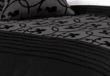 Luxton King Size Charcoal Black Flocking Like Quilt Cover Set(3PCS)