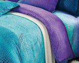 Luxton Queen Size Turquoise Aqua and Purple Quilt Cover Set(3PCS)
