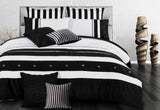 Luxton Queen Size Black White Striped Quilt Cover Set(3PCS)