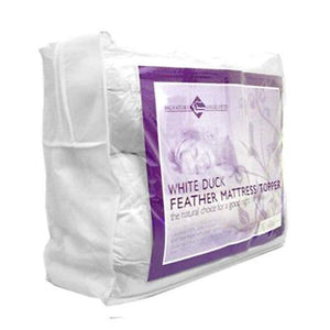 100% White Duck Feather Mattress Topper -QUEEN
