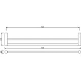 Double Towel Rail Grade 304 Stainless Steel 635mm