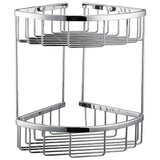 2-Tier Corner Bathroom Basket Shelf Rail Rack