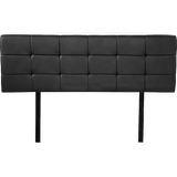 PU Leather Double Bed Deluxe Headboard Bedhead - Black