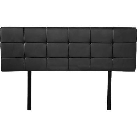 PU Leather Double Bed Deluxe Headboard Bedhead - Black