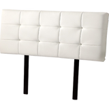 PU Leather Double Bed Deluxe Headboard Bedhead - White