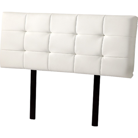PU Leather Double Bed Deluxe Headboard Bedhead - White