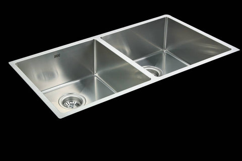 865x440mm Handmade Stainless Steel Undermount / Topmount Kitchen Sink with Waste