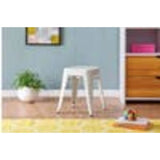 Set of 4x 45cm Tolix Retro Reproduction Cafe Bar Stools - White