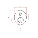 Chrome Bathroom Shower Wall Mixer Diverter w/ WaterMark