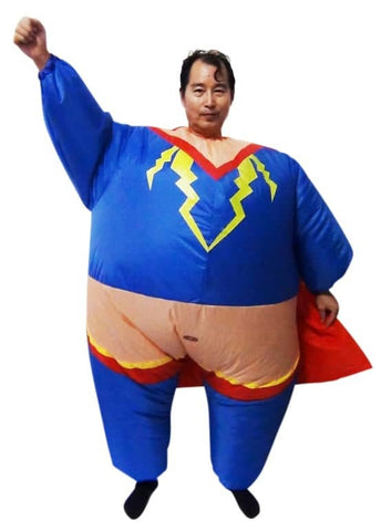 Super Hero Fancy Dress Inflatable Suit - Fan Operated Costume