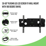30-60" Plasma LED LCD Screen TV Wall Mount with 180 degree Swivel