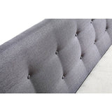 Double Linen Fabric Deluxe Bed Frame Grey