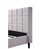 Queen Linen Fabric Deluxe Bed Frame Beige