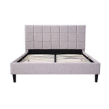 Queen Linen Fabric Deluxe Bed Frame Beige