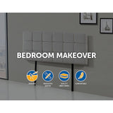 Linen Fabric Double Bed Deluxe Headboard Bedhead - Beige