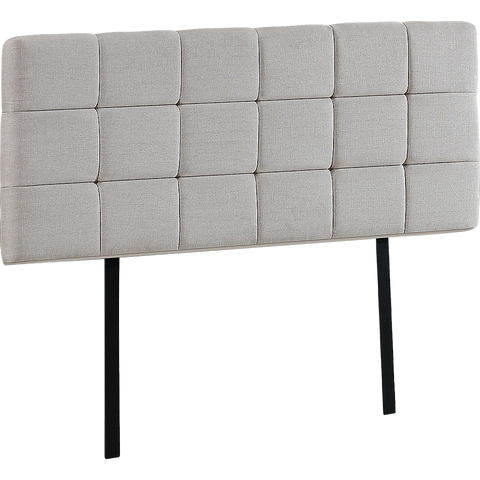 Linen Fabric Double Bed Deluxe Headboard Bedhead - Beige