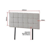 Linen Fabric Double Bed Deluxe Headboard Bedhead - Beige