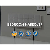 Linen Fabric Queen Bed Deluxe Headboard Bedhead - Beige