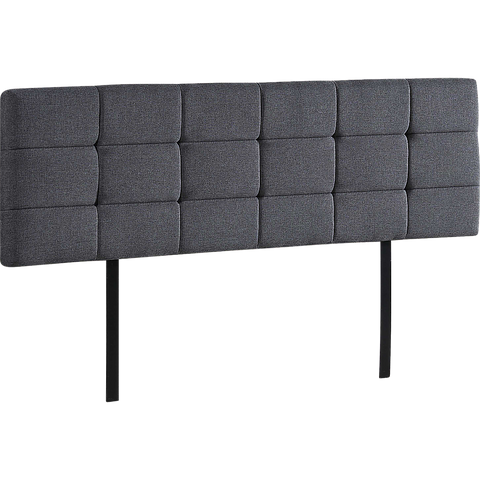 Linen Fabric King Bed Deluxe Headboard Bedhead - Grey