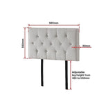 Linen Fabric Single Bed Deluxe Headboard Bedhead - Beige