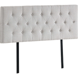 Linen Fabric Double Bed Deluxe Headboard Bedhead - Beige