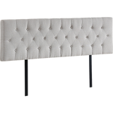 Linen Fabric King Bed Deluxe Headboard Bedhead - Beige