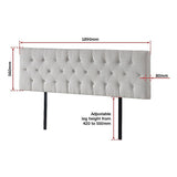 Linen Fabric King Bed Deluxe Headboard Bedhead - Beige