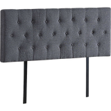 Linen Fabric Double Bed Deluxe Headboard Bedhead - Grey