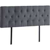 Linen Fabric Queen Bed Deluxe Headboard Bedhead - Grey