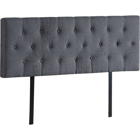 Linen Fabric Queen Bed Deluxe Headboard Bedhead - Grey