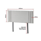 Linen Fabric Double Bed Deluxe Headboard Bedhead - Beige