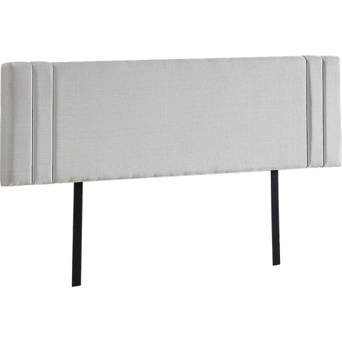 Linen Fabric King Bed Deluxe Headboard Bedhead - Beige