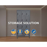 Twelve-Door Office Gym Shed Storage Locker
