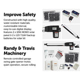 500KG 20W Solar Single Swing Auto Motor Remote Gate Opener