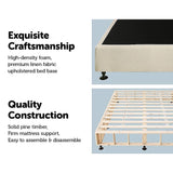 Palermo King Single Ensemble Bed Base Platinum Natural Sand Linen Fabric