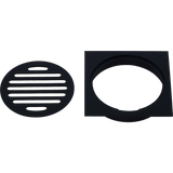 Square Black Floor Grate Drain 110 mm Full Brass Construction