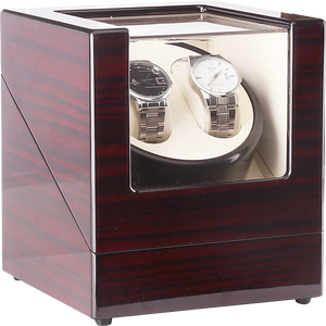 Automatic Dual Watch Winder Wood Display Box Case Motor Rotation Storage