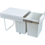 Pull Out Bin Kitchen Double Dual Slide Garbage Rubbish Waste 2X20L