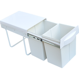 Pull Out Bin Kitchen Double Dual Slide Garbage Rubbish Waste 2X20L