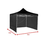 3x3m Popup Gazebo Party Tent Marquee Black