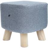 Fabric Ottoman Foot Stool Rest Pouffe Footstool Wood Storage Padded Seat