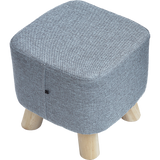 Fabric Ottoman Foot Stool Rest Pouffe Footstool Wood Storage Padded Seat