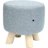 Fabric Ottoman Foot Stool Rest Pouffe Footstool Wood Storage Padded Seat