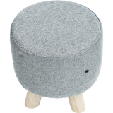 Fabric Ottoman Foot Stool Rest Pouffe Footstool Wood Storage Padded Seat