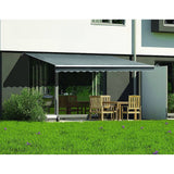 Outdoor Folding Arm Awning Retractable Sunshade Canopy Grey 5.0m x 3.0m
