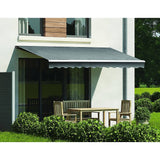 Motorised Outdoor Folding Arm Awning Retractable Sunshade Canopy Grey 4.0m x 2.5m