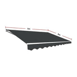 Motorised Outdoor Folding Arm Awning Retractable Sunshade Canopy Grey 5.0m x 3.0m