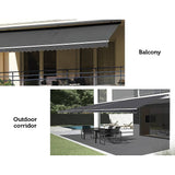 Motorised Outdoor Folding Arm Awning Retractable Sunshade Canopy Grey 5.0m x 3.0m