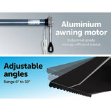 Motorised Outdoor Folding Arm Awning Retractable Sunshade Canopy Grey 5.0m x 3.0m