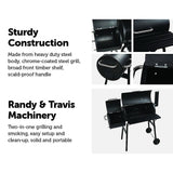 BBQ Smoker Charcoal Grill Roaster Portable Outdoor Camping Barbecue 2in1